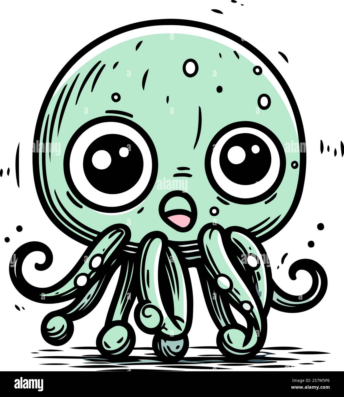 Cute kawaii octopus cartoon character. Vector illustration Stock Vector ...