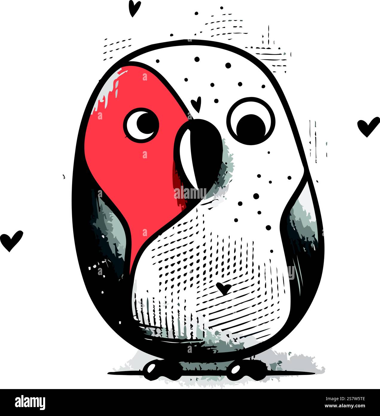 Cute parrot. Hand drawn vector illustration in cartoon style Stock ...