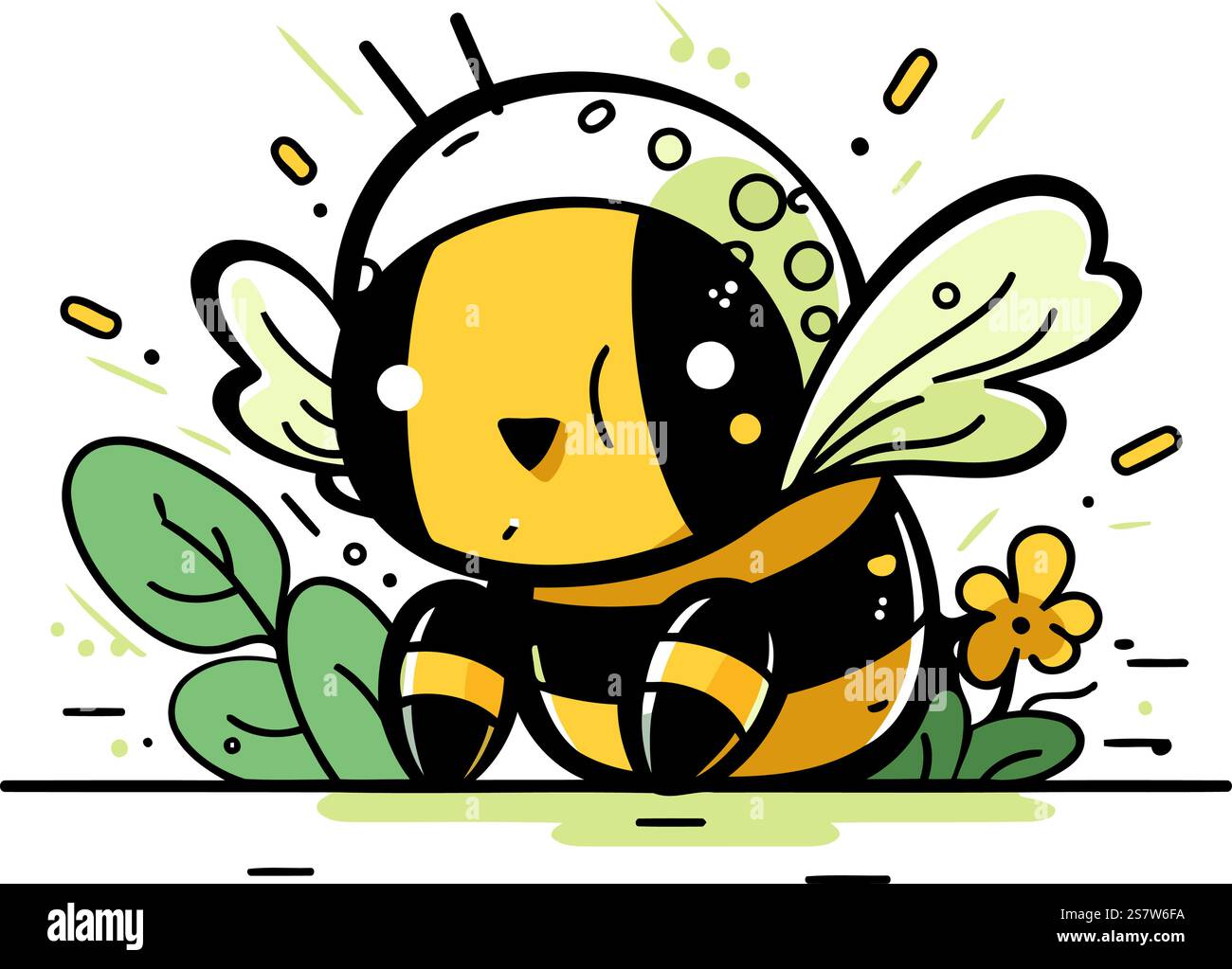 Small Bee Vector Cute little bee. Vector illustration. Isolated on white background ...
