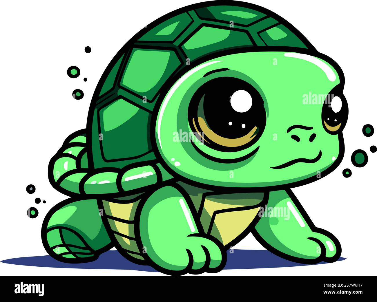 Cute cartoon turtle. Vector illustration isolated on a white background ...