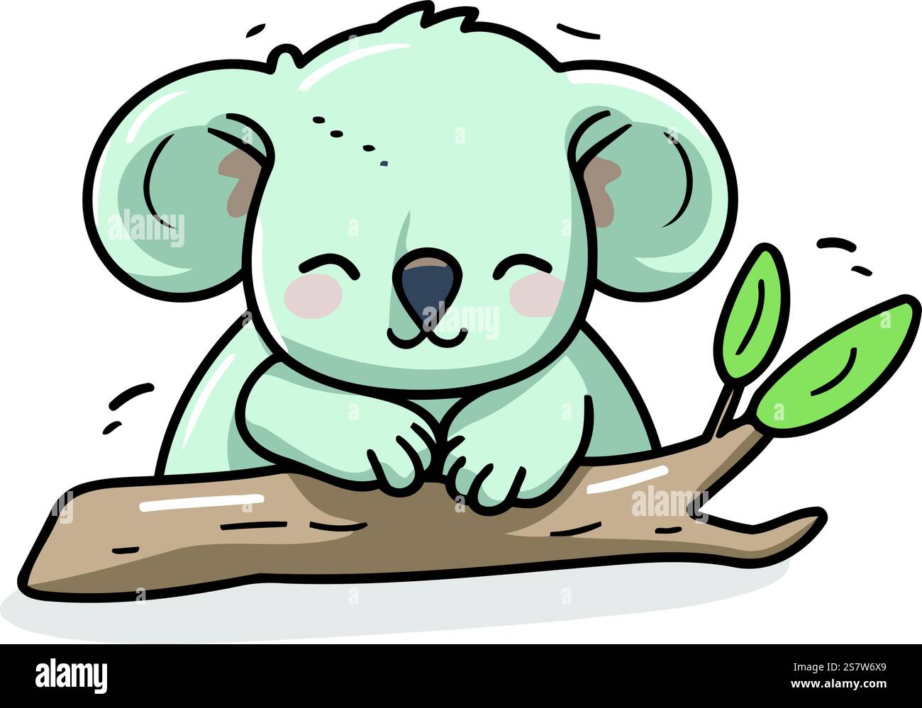 Cute koala sitting on a tree branch. Vector illustration Stock Vector ...
