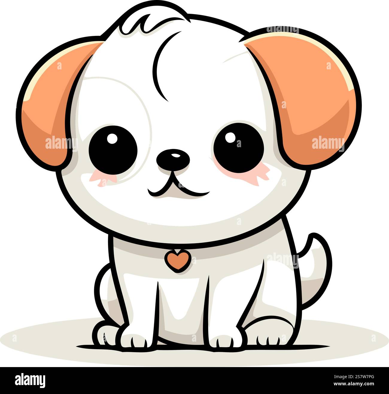 Cute cartoon dog. Vector illustration isolated on a white background ...
