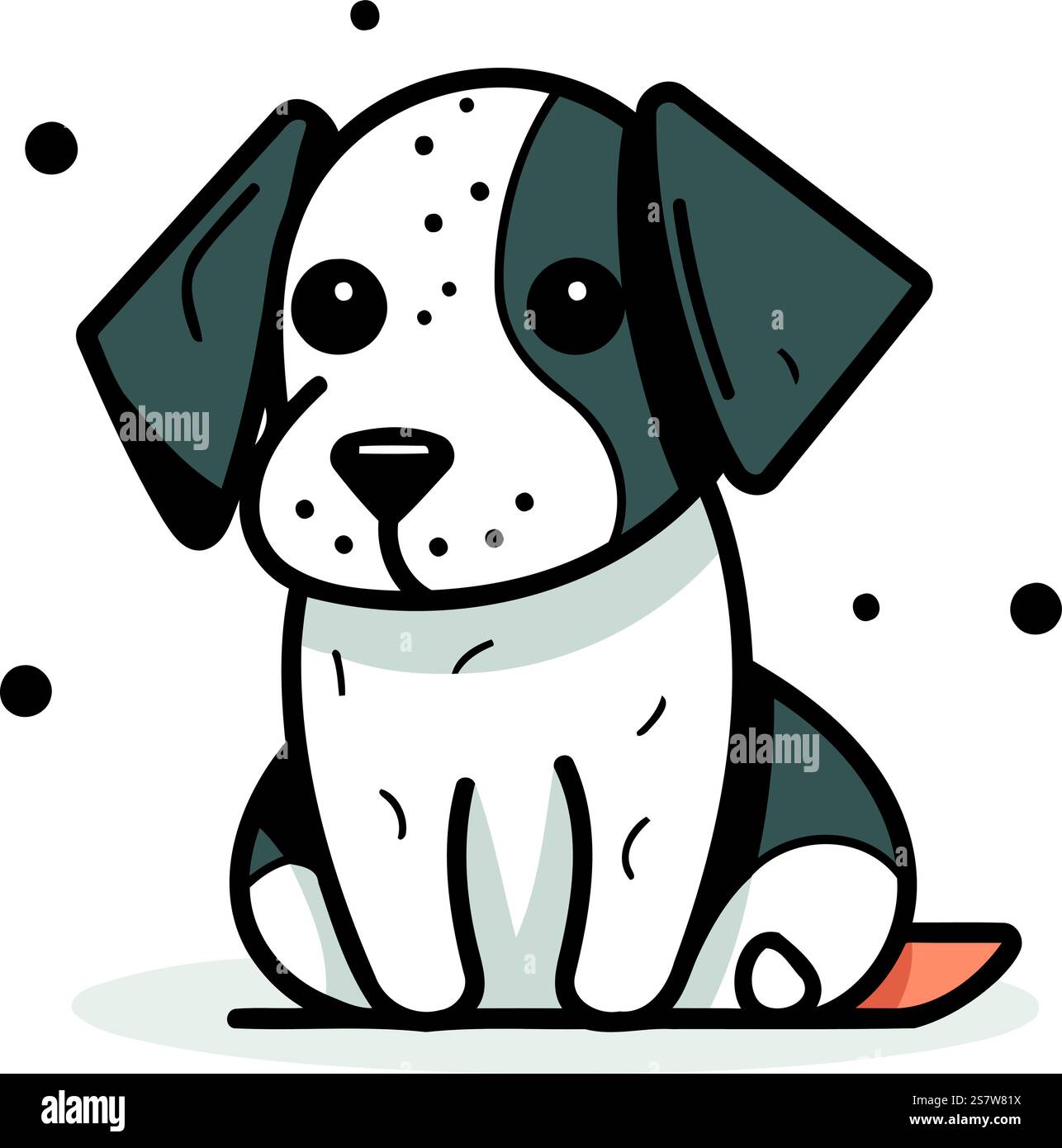 Cute dog sitting. Vector illustration in doodle style Stock Vector ...