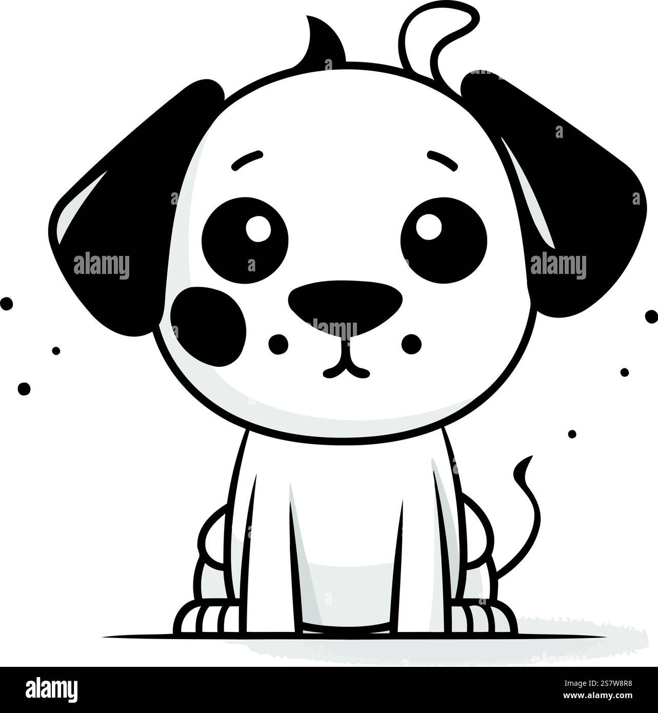 Cute cartoon dog. Vector illustration isolated on a white background ...