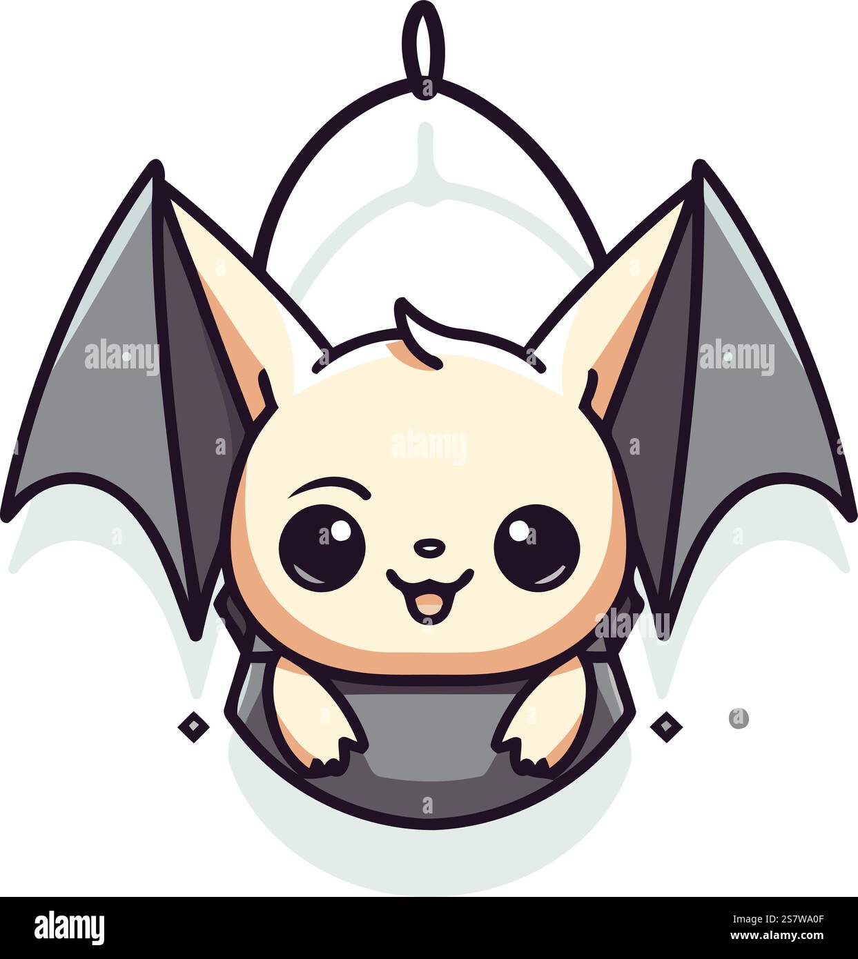Bat Cartoon Vector File Cute cartoon bat. Vector illustration. Isolated on white background ...