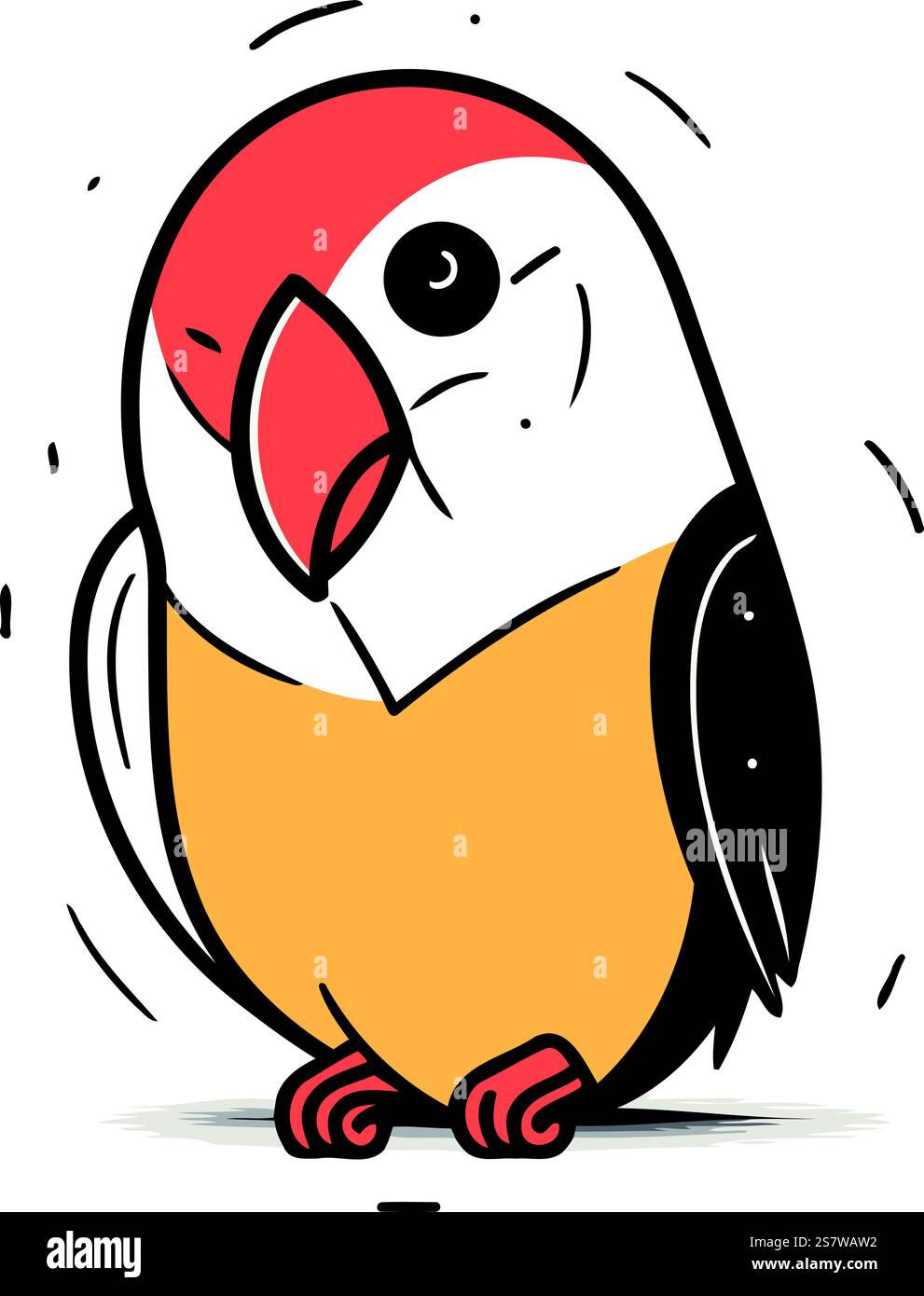 Cute parrot. Hand drawn vector illustration in cartoon style Stock ...