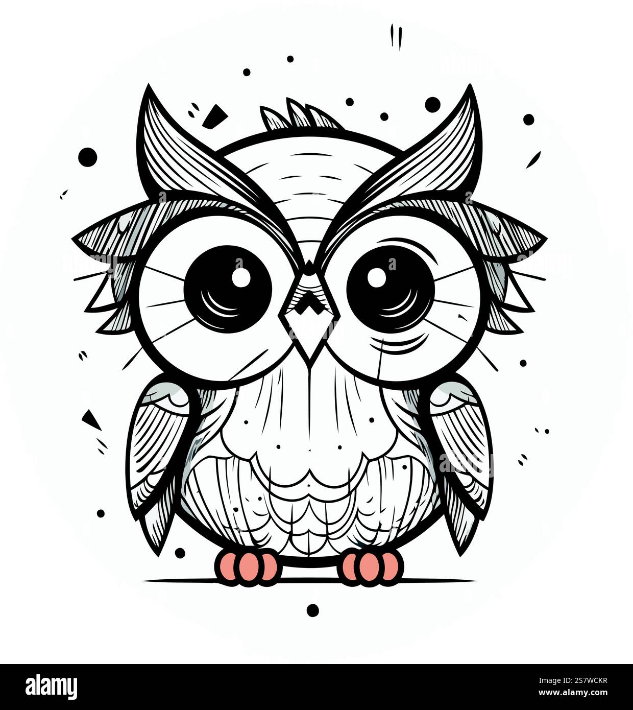 Cute owl. Hand drawn vector illustration in doodle style Stock Vector ...