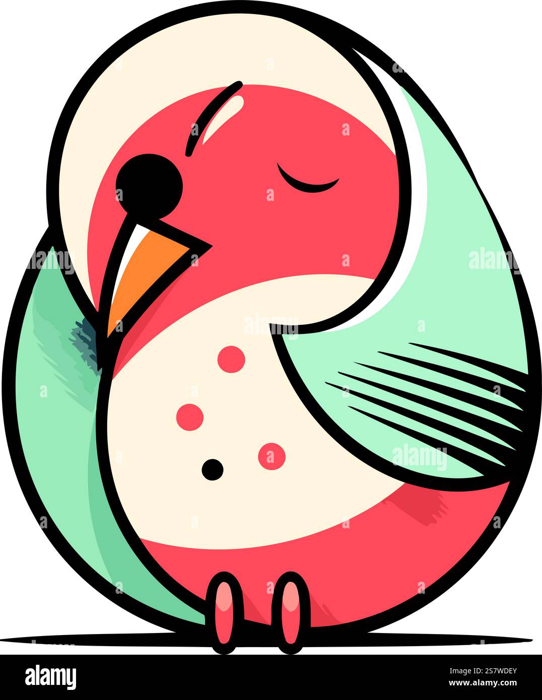Vector illustration of a cute little bird. Isolated on white background ...