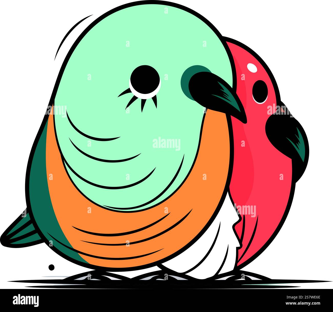 Vector illustration of a cute bird. Isolated on white background Stock ...