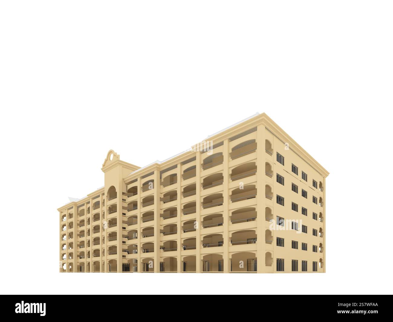 Isolated hotel on a white background Stock Photo