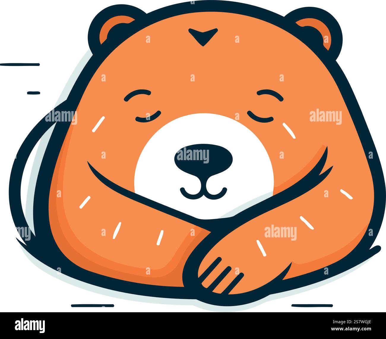 Cute bear sleeping. Vector illustration in cartoon style. Isolated on ...