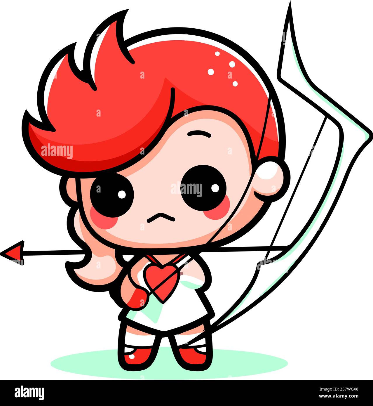 Cute Cartoon Cupid with Bow and Arrow Vector Illustration Stock Vector ...