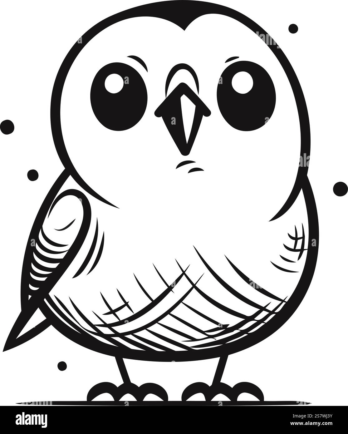 cute owl vector illustration isolated on white background in black and ...