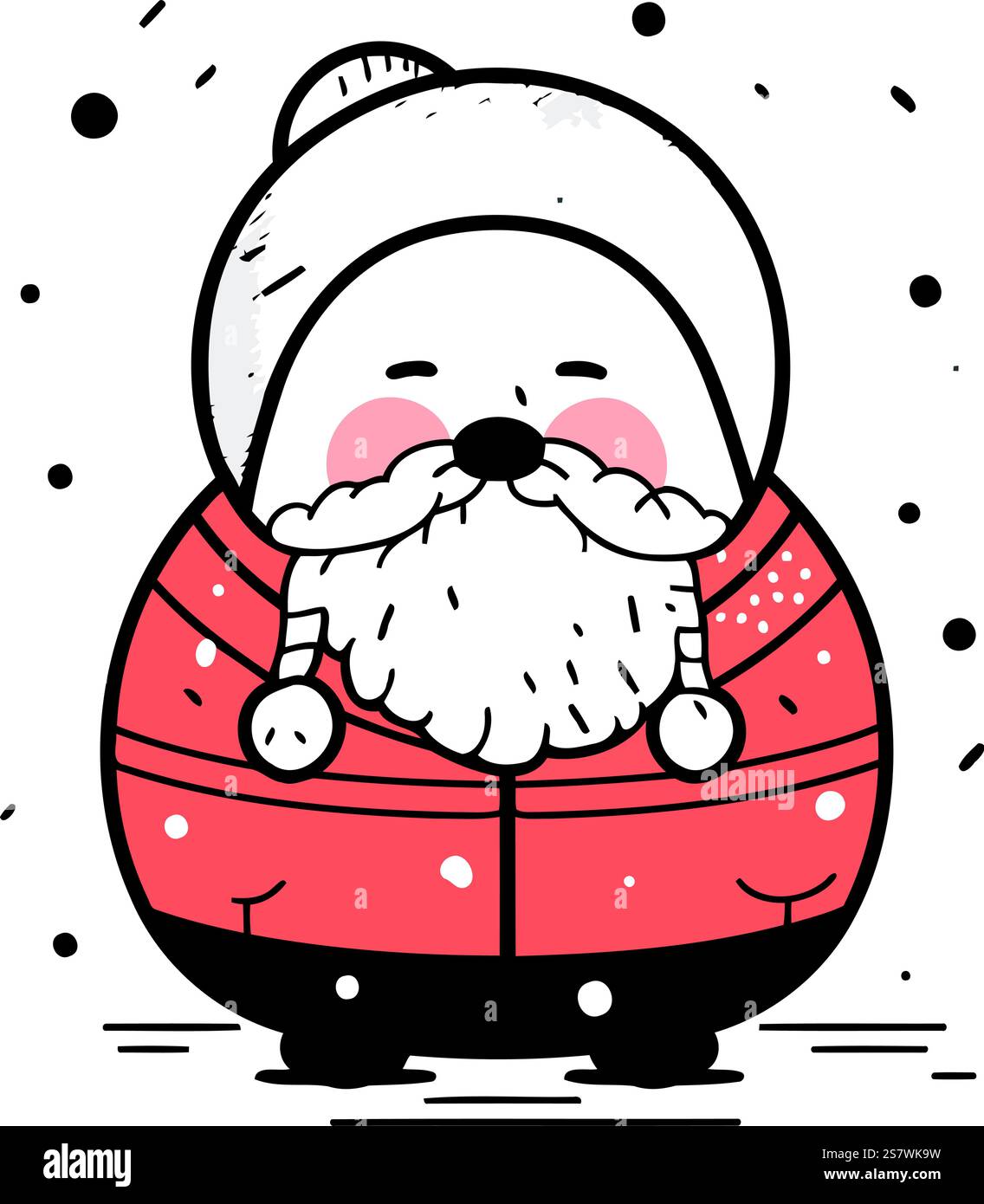 Cute cartoon santa claus character. Vector illustration in doodle style ...