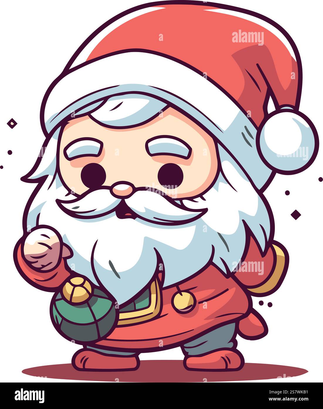 Cartoon Santa Claus with a bag of gifts. Vector illustration Stock ...