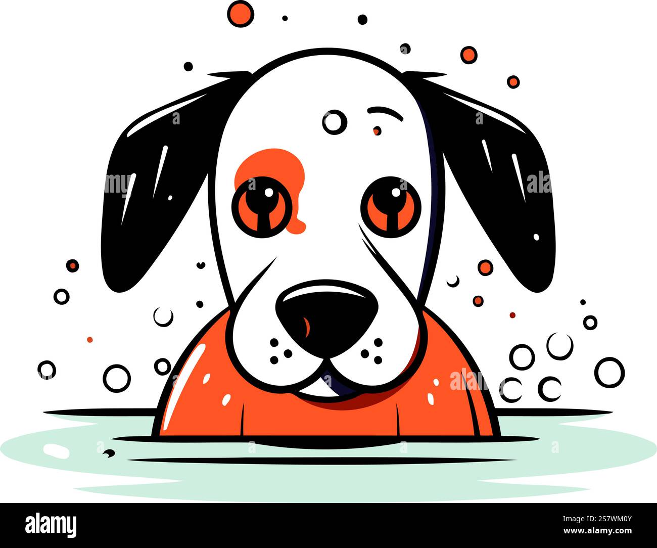 Cute cartoon dog in doodle style. Vector illustration Stock Vector ...