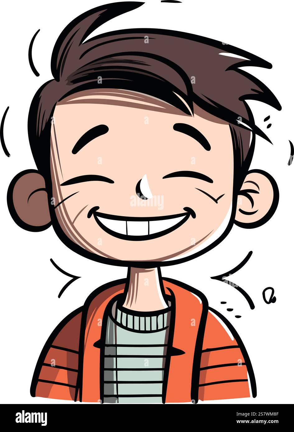 Illustration of a Cute Boy Smiling and Looking at the Camera Stock ...