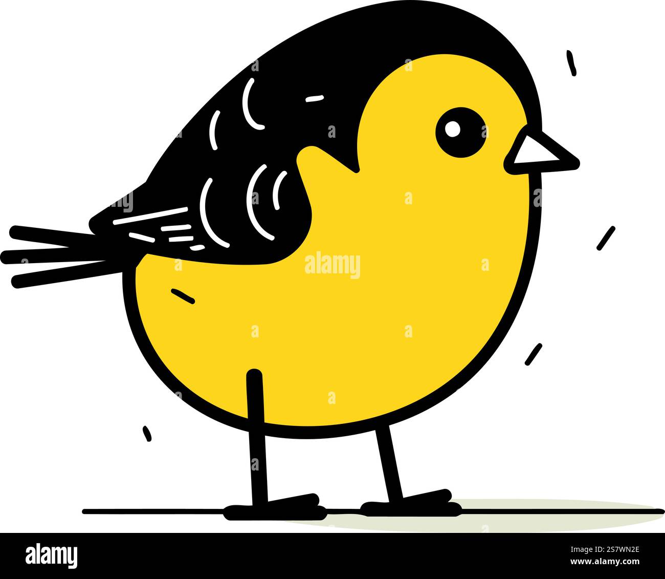 Cute little bird. Hand drawn vector illustration in cartoon style Stock ...