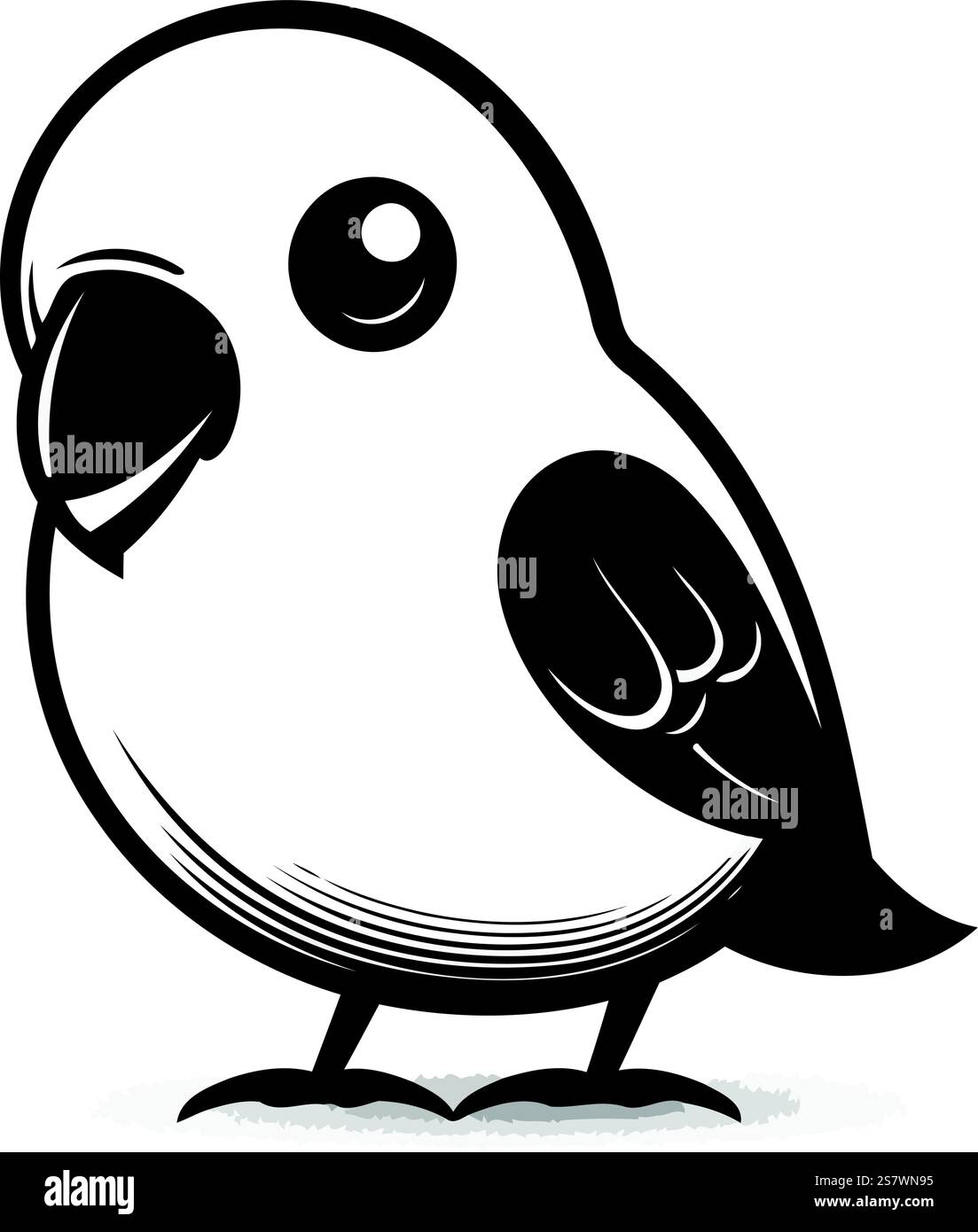 Illustration of a cute little bird on a white background vector Stock ...