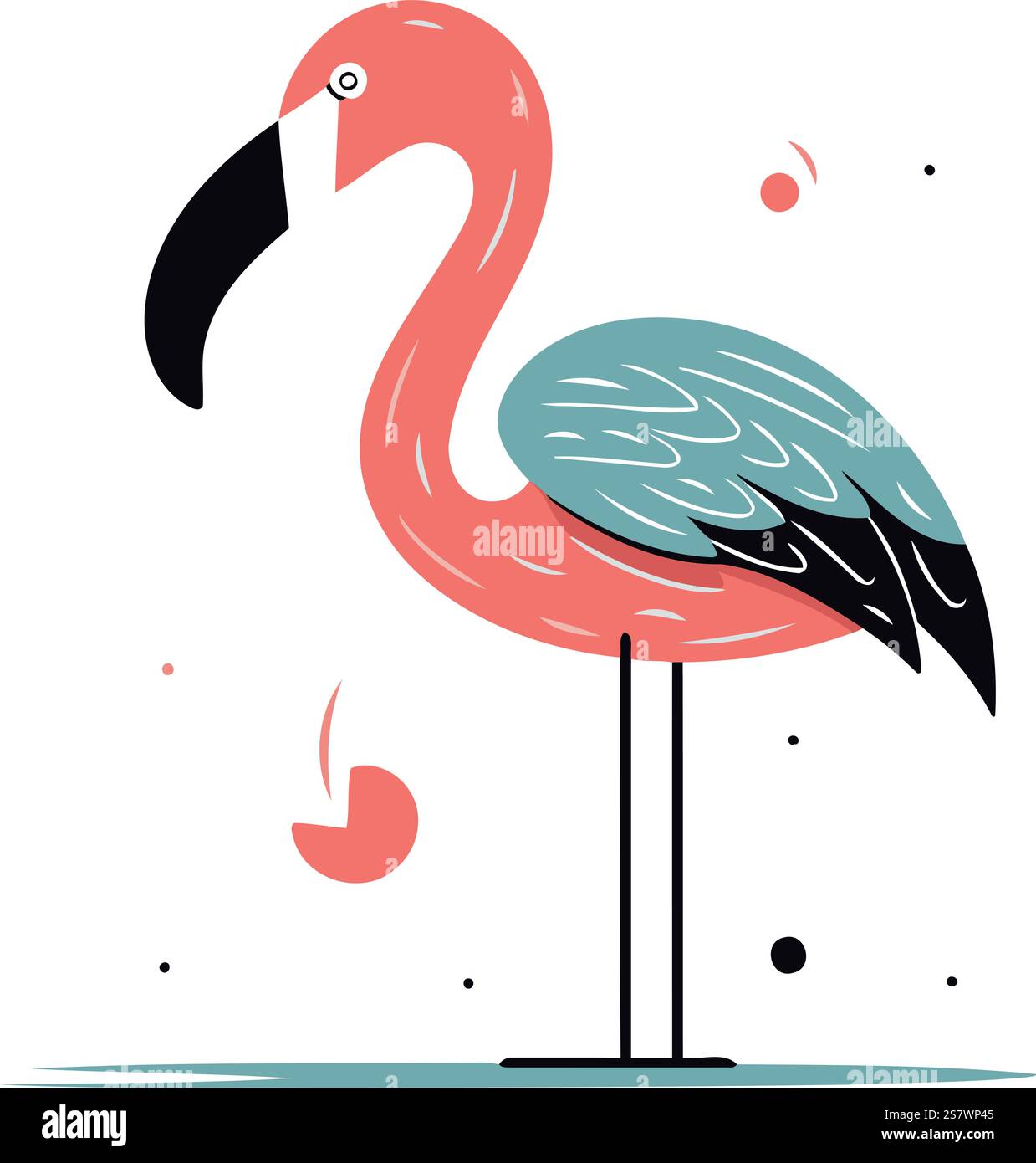 Flamingo. Vector illustration in flat style. Pink flamingo Stock Vector ...