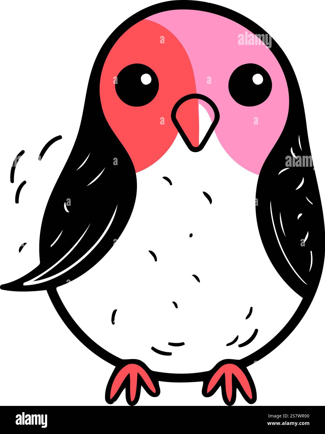 Cute little bird. Hand drawn vector illustration in cartoon style Stock ...