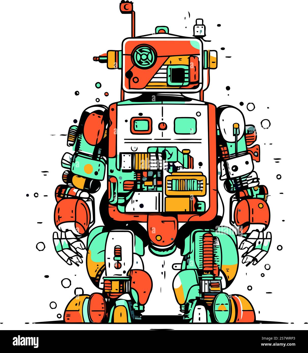 Robot. Artificial intelligence concept. Vector illustration in cartoon ...