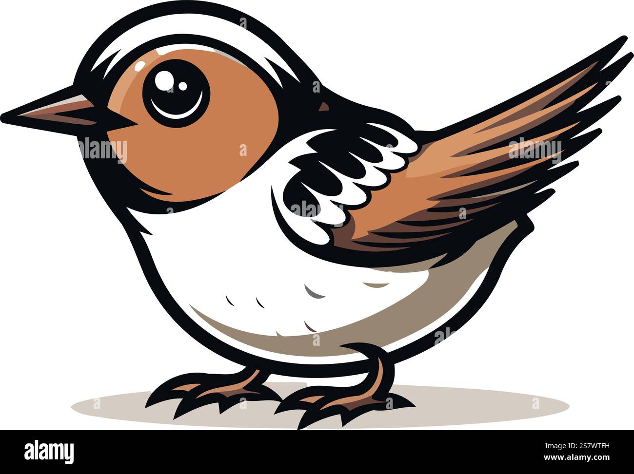 Vector illustration of a cute little bird. isolated on white background ...