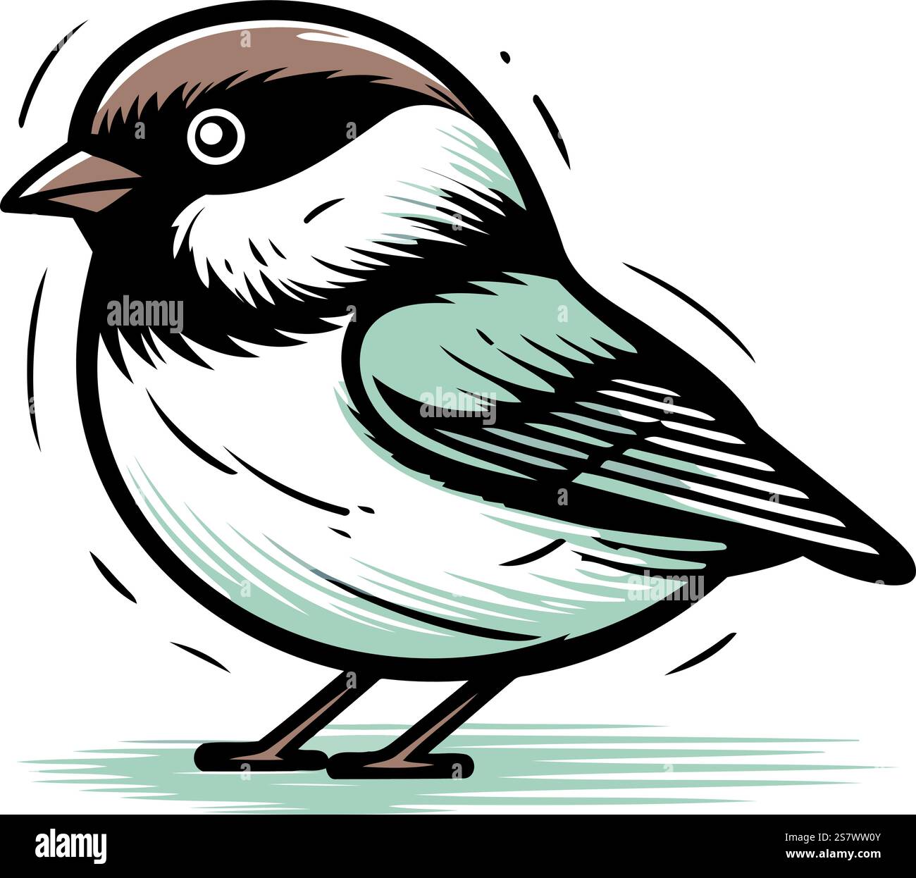 Vector Illustration Of A Black Capped Chickadee Bird Stock Vector Image