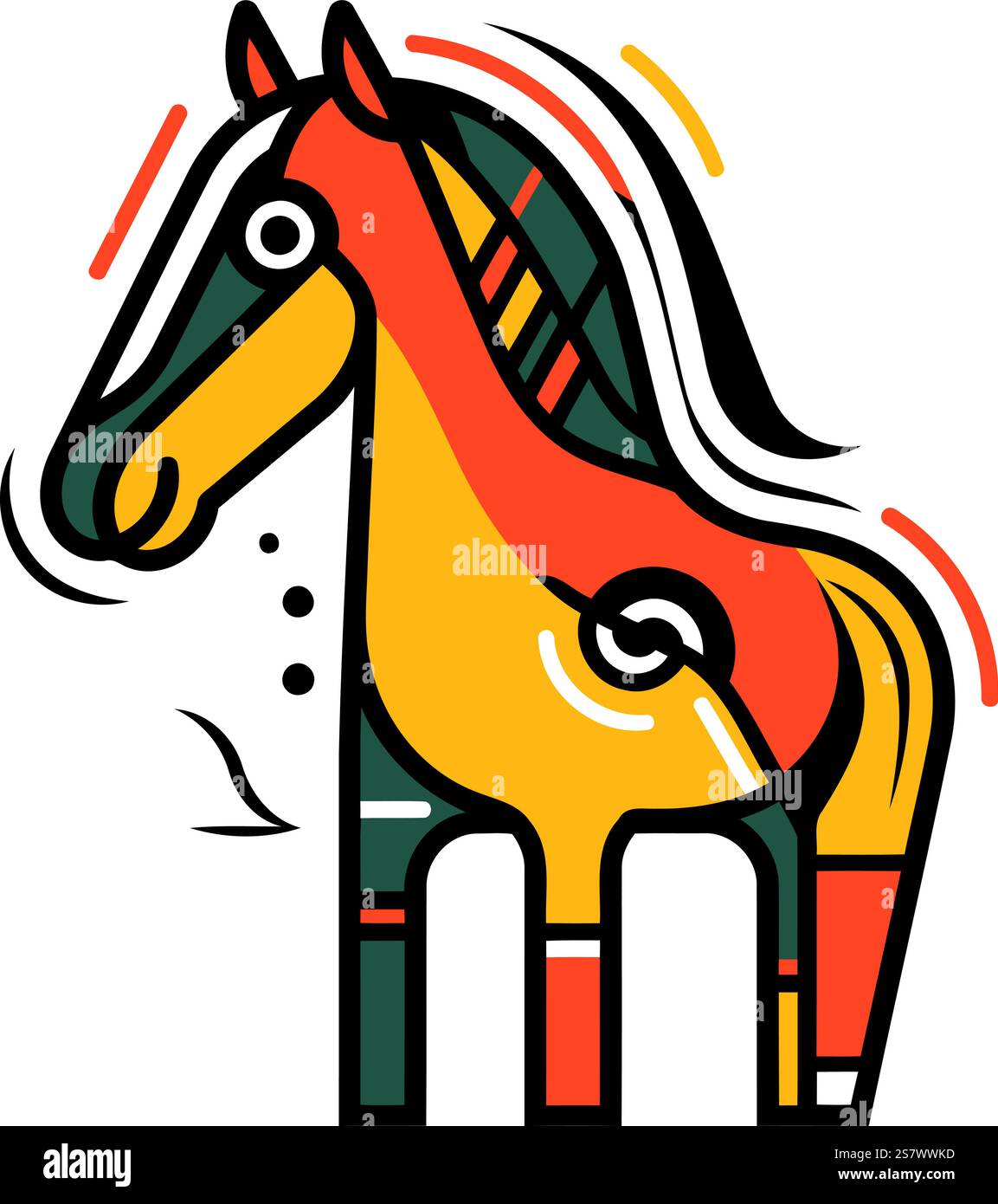 Horse vector illustration. Isolated on white background. Flat style ...