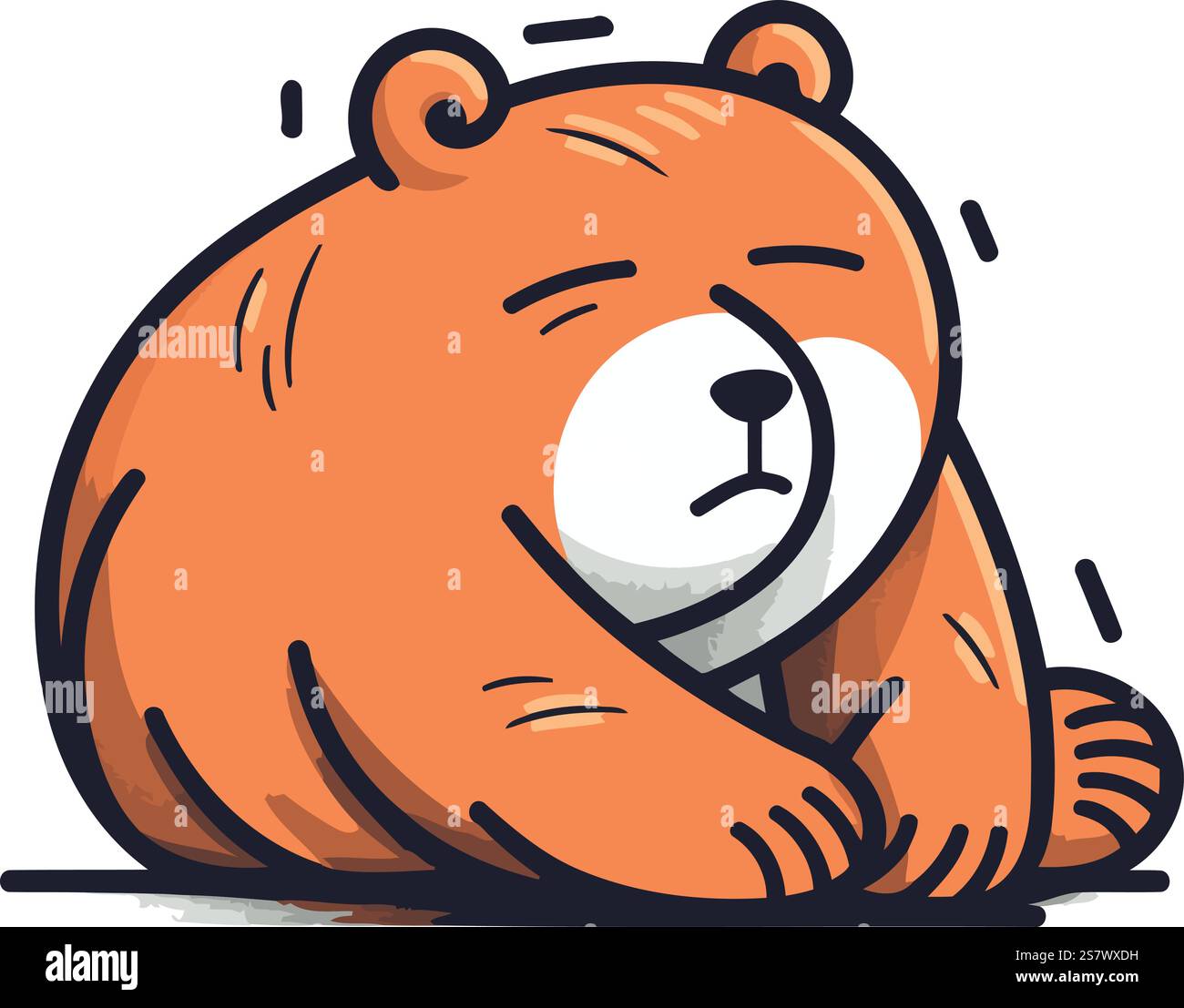 Cute cartoon bear sleeping. Vector illustration. Isolated on white ...