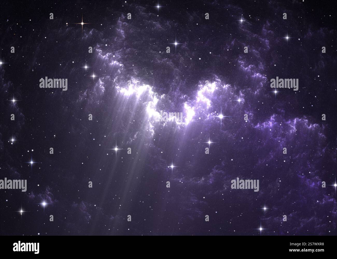 Giant glowing nebula. Space background with nebula and stars Stock ...