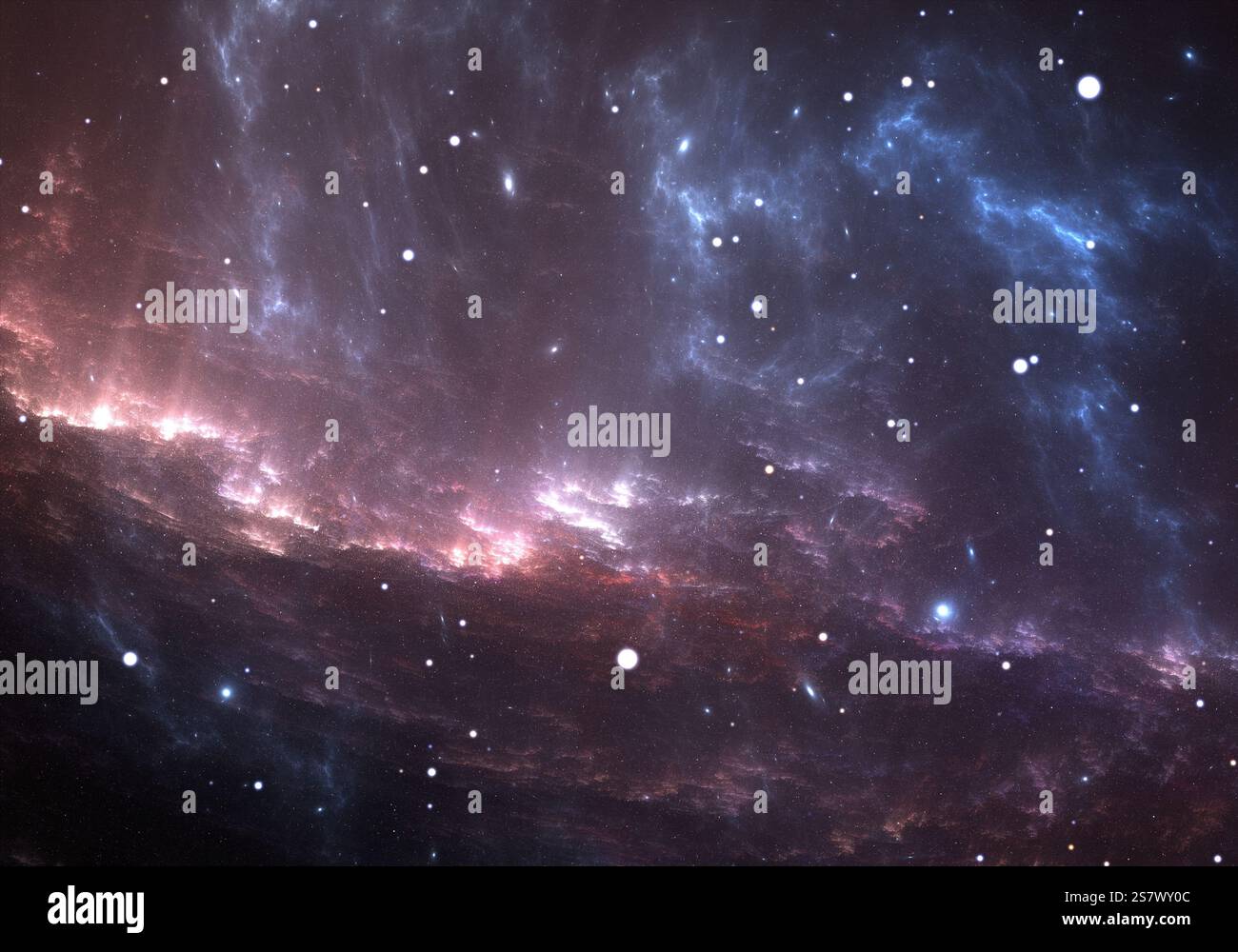 Giant glowing nebula. Space background with nebula and stars Stock ...