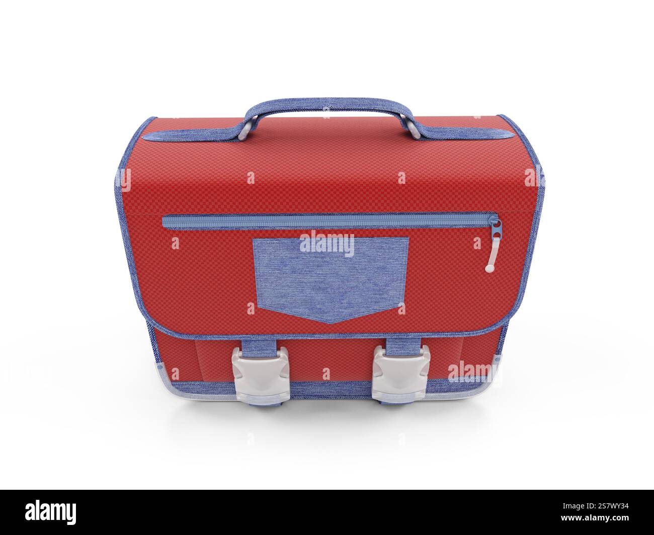 Isolated red school rucksack on a white background Stock Photo - Alamy