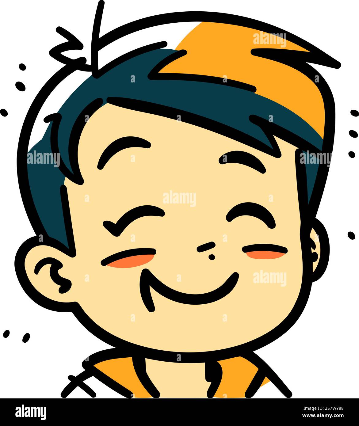 Vector illustration of happy cartoon boy face. Smiling boy face Stock ...