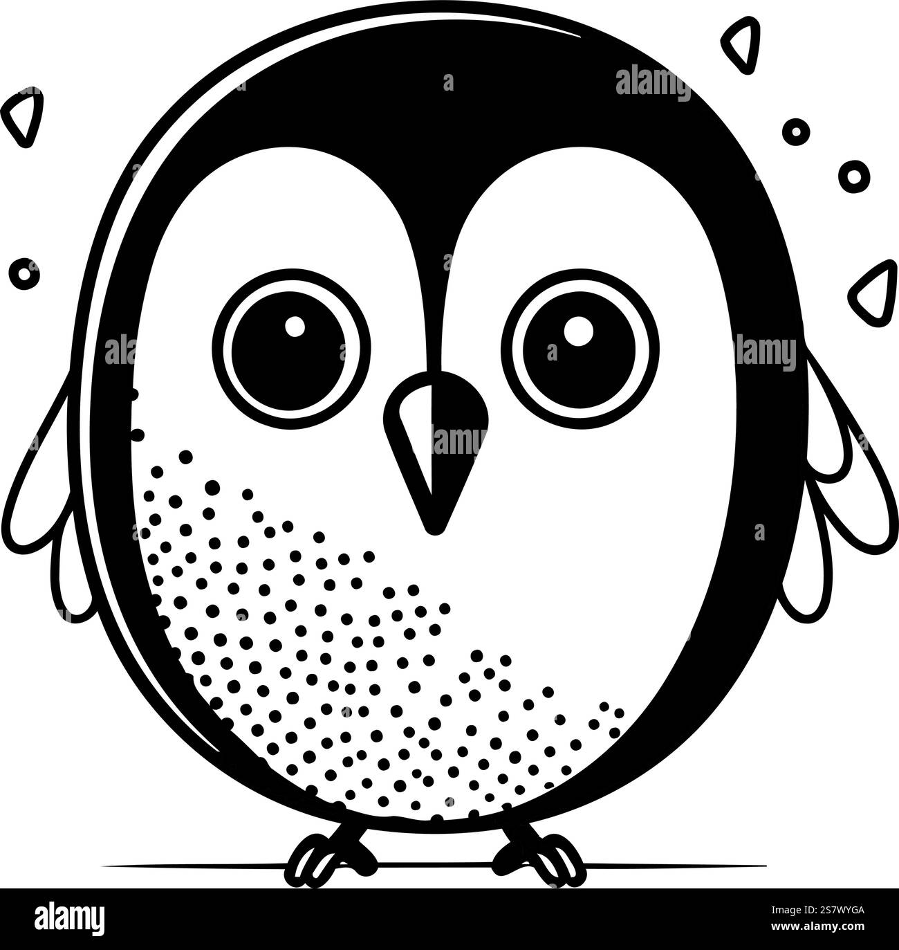 Cute owl. Black and white vector illustration for coloring book Stock ...