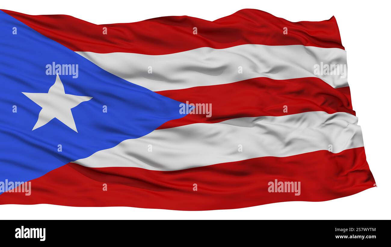 Isolated Puerto Rico Flag, Waving on White Background, High Resolution ...