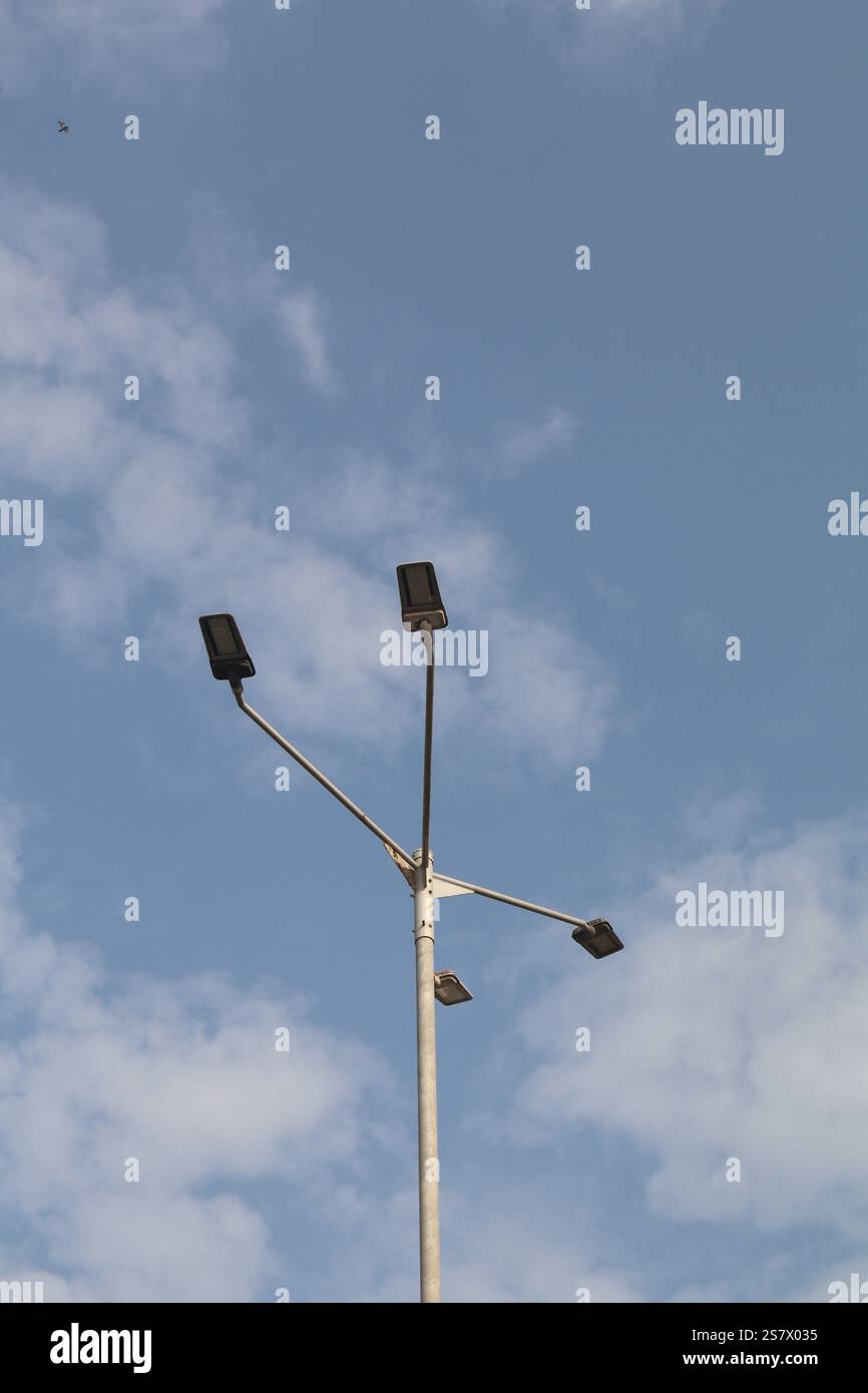 A street lamp under bright sky Stock Photo