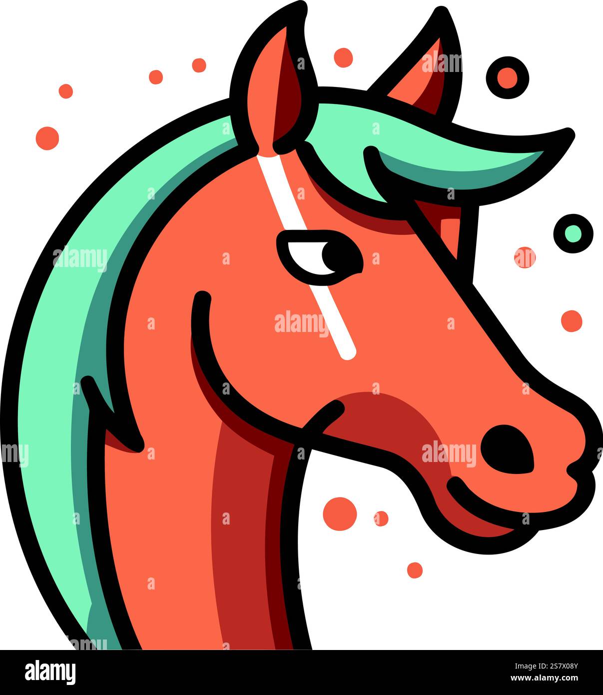 Horse head. Vector illustration in flat style on white background Stock ...
