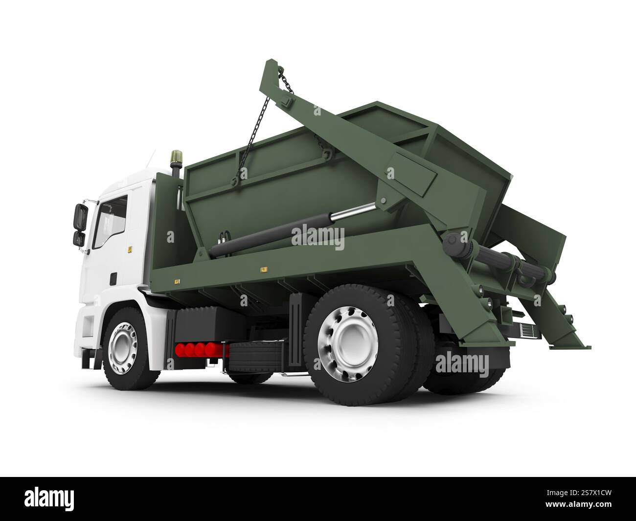 Isolated trash dump car on white background Stock Photo - Alamy