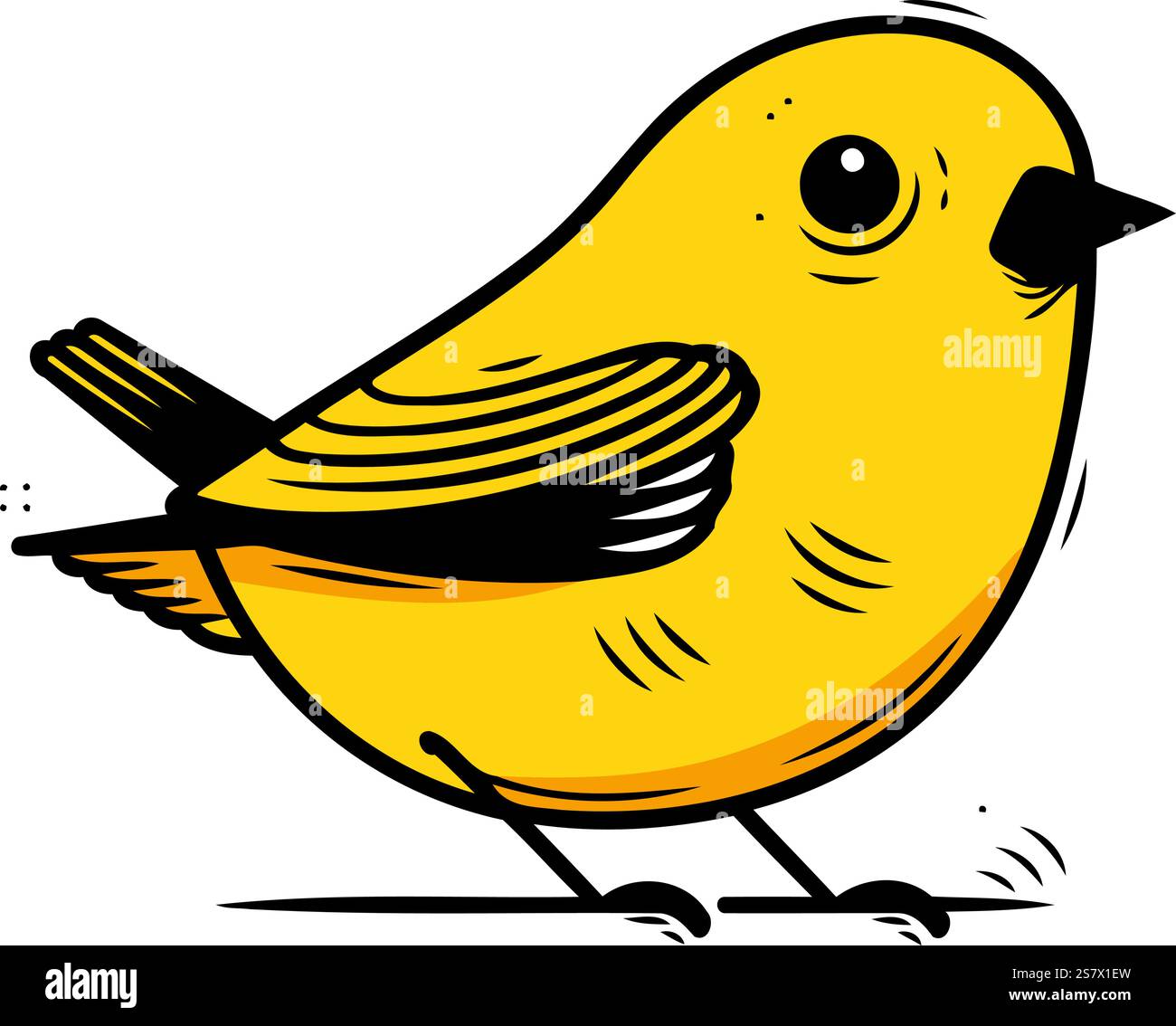 Cute little bird. Hand drawn vector illustration isolated on white ...