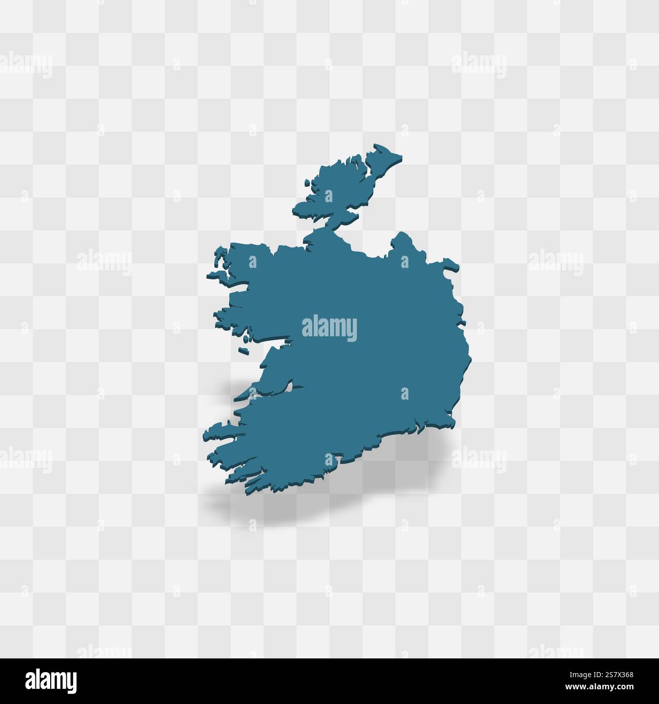 Ireland high detailed vector representation of country silhouette. 3D ...