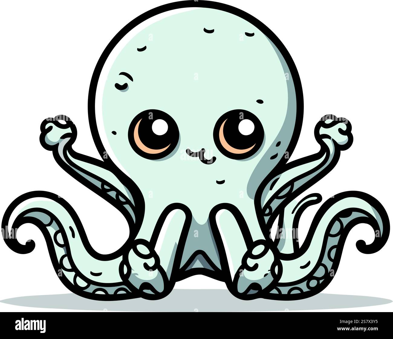 Cute Octopus Cartoon Mascot Character Vector Illustration Stock Vector ...
