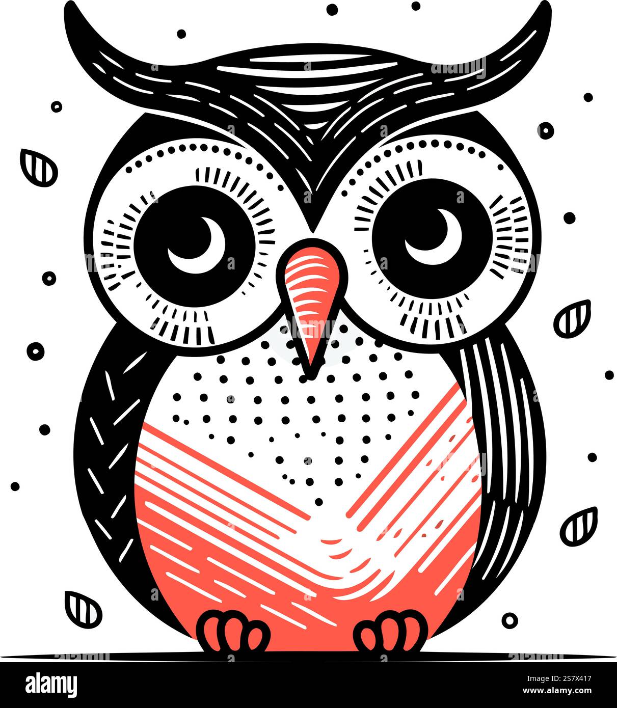 Owl. Hand drawn vector illustration in doodle style Stock Vector Image ...
