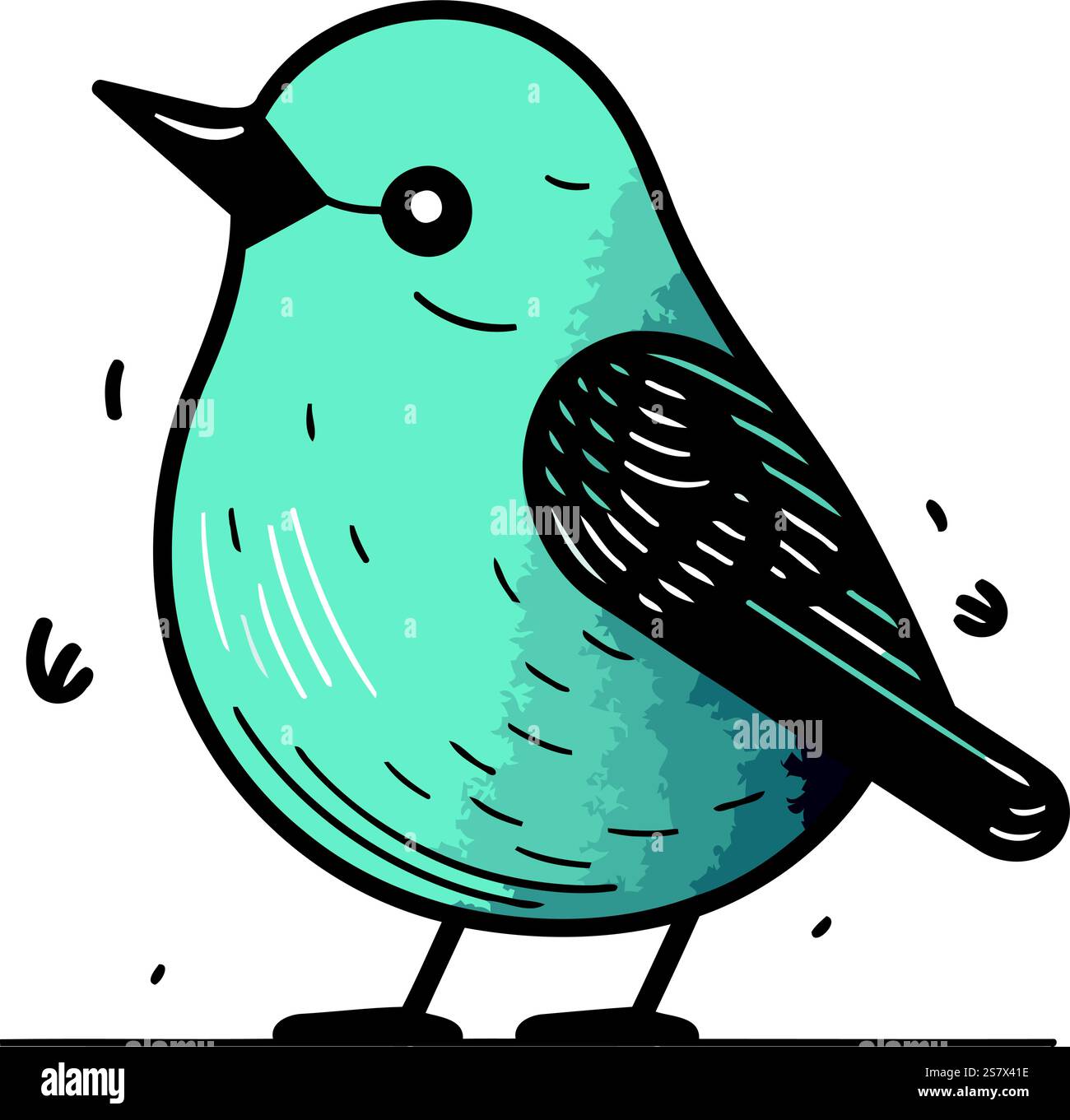 Hand drawn cute bird. Vector illustration in doodle style Stock Vector ...
