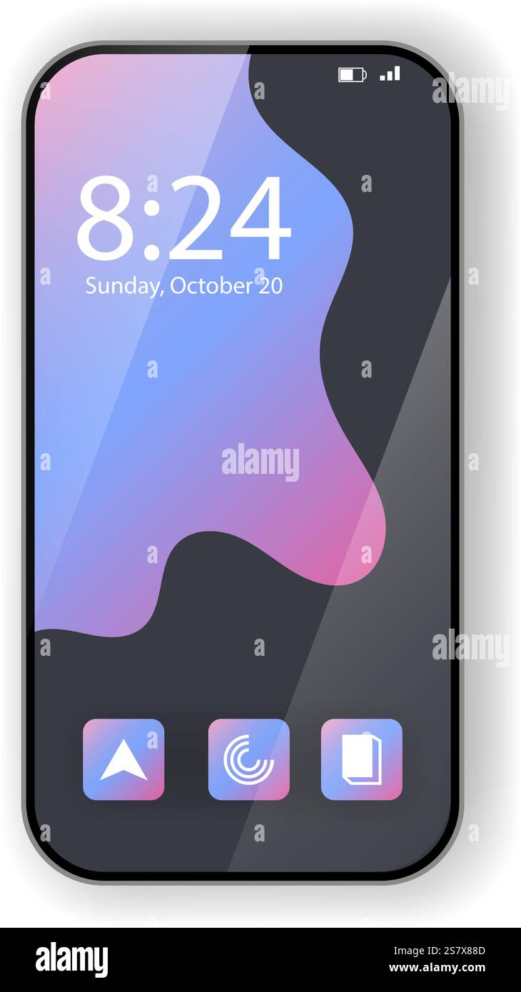 A sleek and modern smartphone home screen mockup featuring a stylish ...