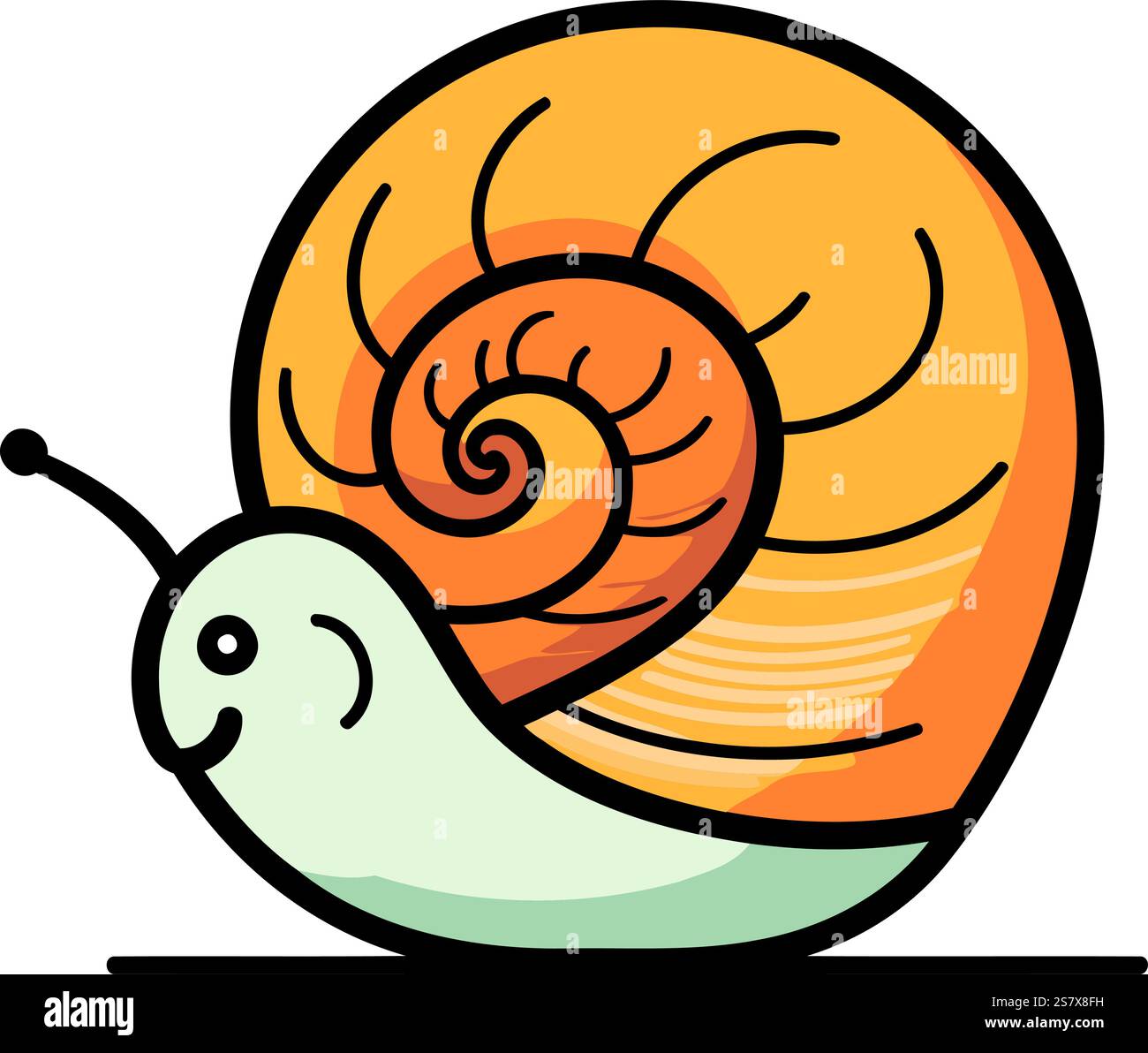 Snail isolated on white background. Vector illustration in cartoon ...
