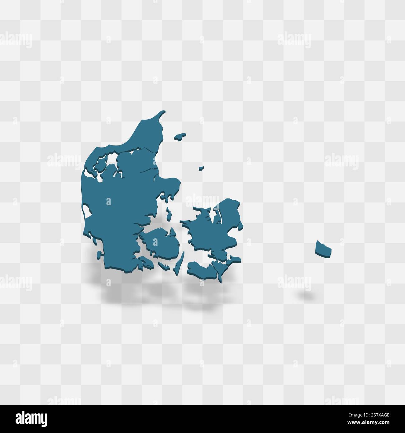 Denmark high detailed vector representation of country silhouette. 3D ...