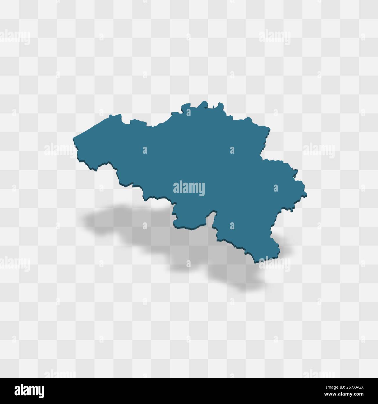 Belgium high detailed vector representation of country silhouette. 3D ...