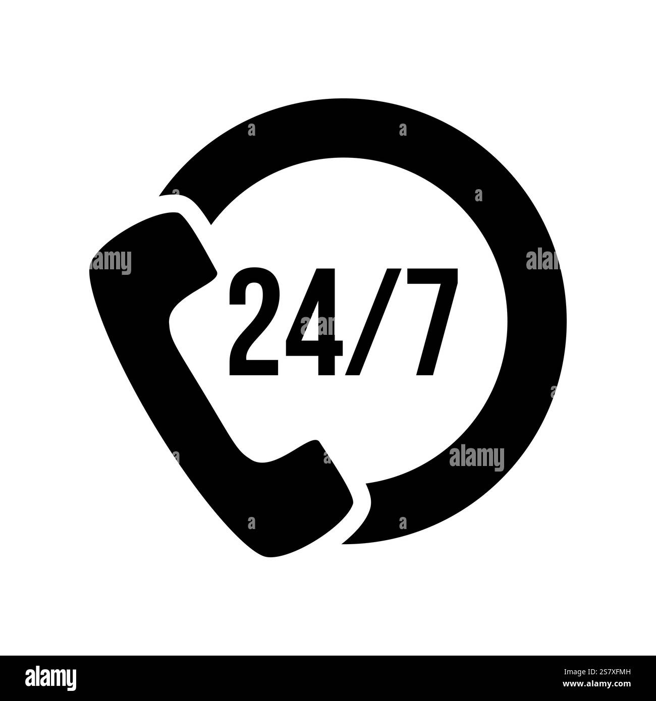 24 hours 7 days call center support icon vector template illustration design Stock Vector