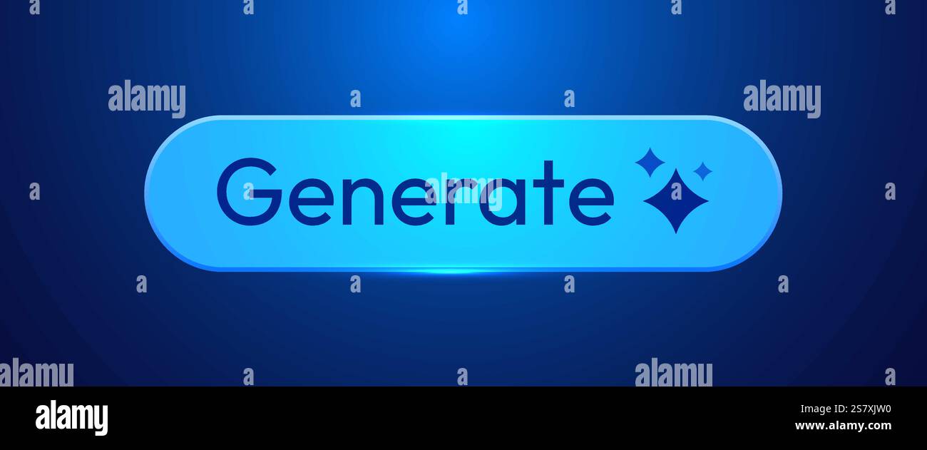 AI Generate button. User interface. Artificial intelligence. Vector ...
